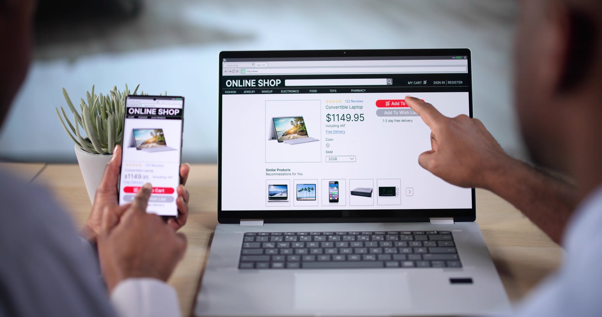 Online shopping at home